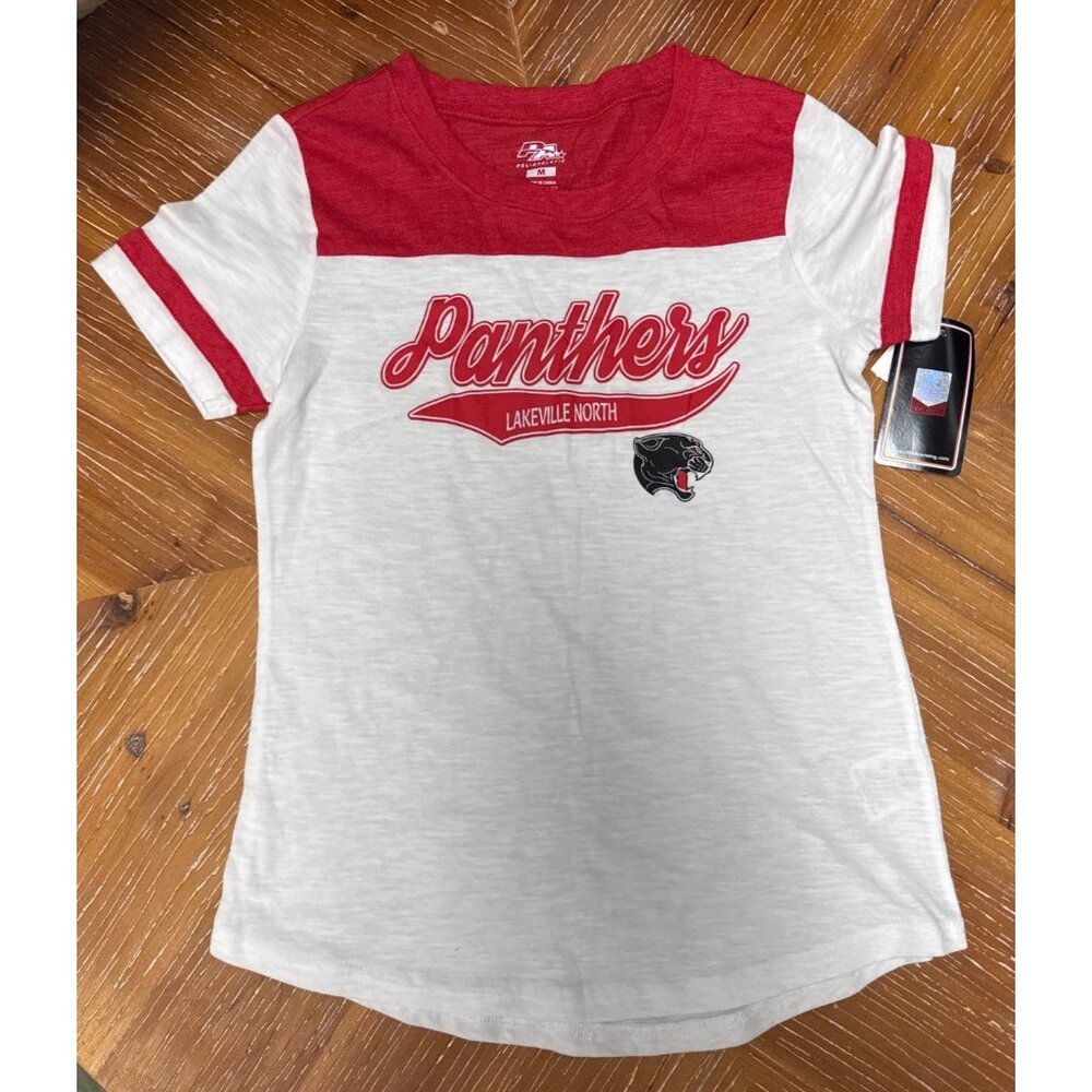Lakeville North Panthers Kids Red & White Graphic T-Shirt By Pel Athletic